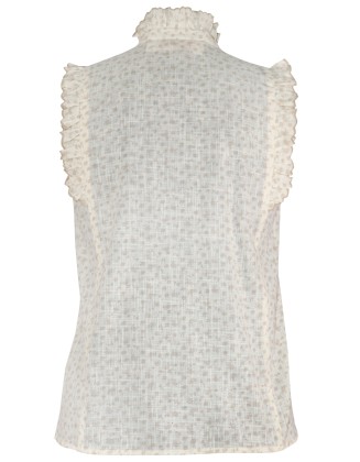 Ditsy Print Top with Frill