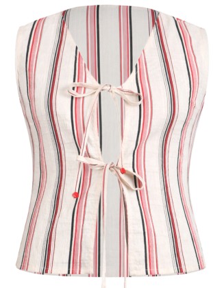 Multi Color Stripe Top with Drawstring