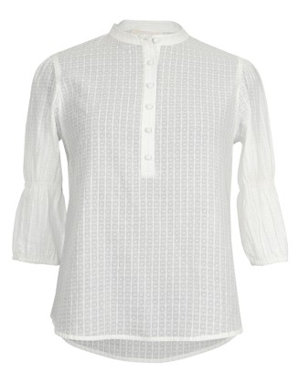 White Cotton Top with Front Button