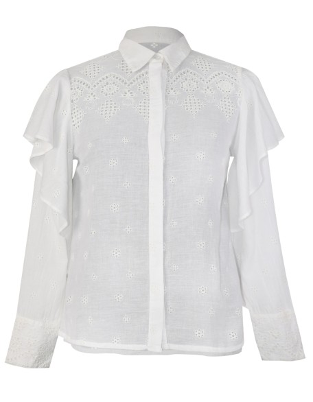 Blouse with Eyelet Embroidery