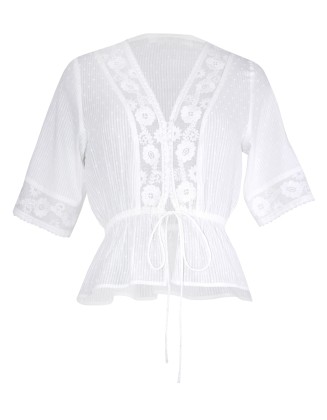 Peplum Cut top with Lace Embroidery
