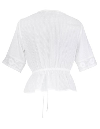 Peplum Cut top with Lace Embroidery