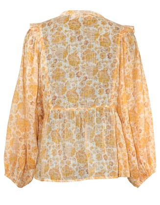 Floral Print Blouse with Balloon Sleeves