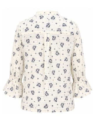 Ivory Floral Peasant Top