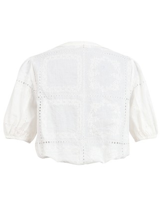 Embroidered Cotton Cambric Blouse