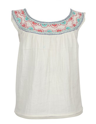 Colorful Embroidery Cotton Top