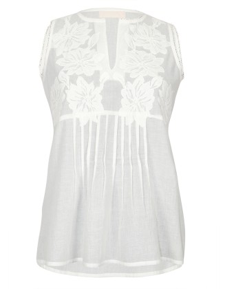 Patch Embroidery White Top