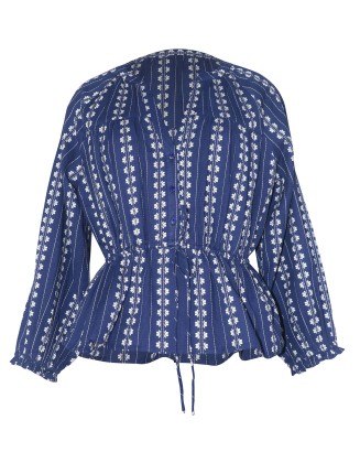 Jacquard Peplum Style Top