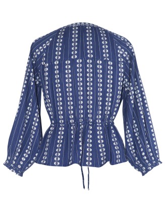 Jacquard Peplum Style Top