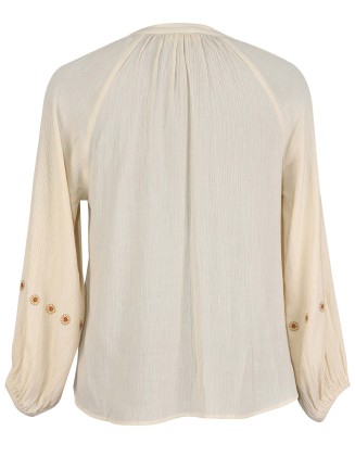 Colorful Geometric Embroidery Blouse
