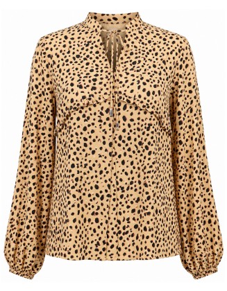 Animal Print Top with Frill