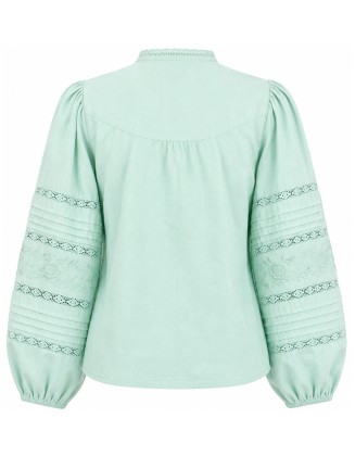 Mint Green Embroidered Blouse