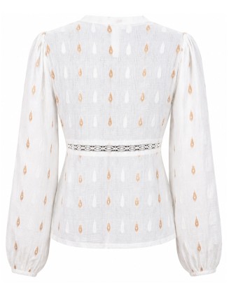 Embroidered Lace Insert Top