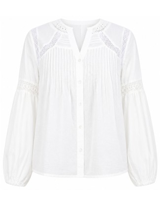 Lace Insert White Top
