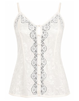 Ivory Floral Lace Cami Top