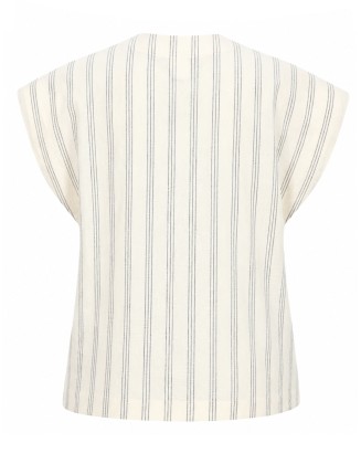 Ivory Striped Wrap Top