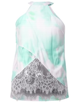 Mint Tie-Dye Halter Top