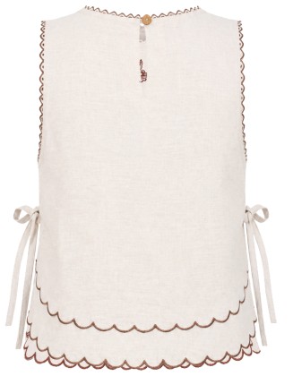 Floral Embroidered Sleeveless Blouse