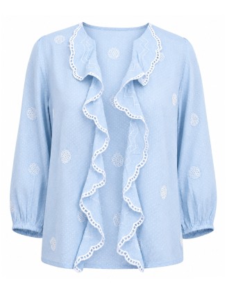 Sky Blue Ruffle Blouse