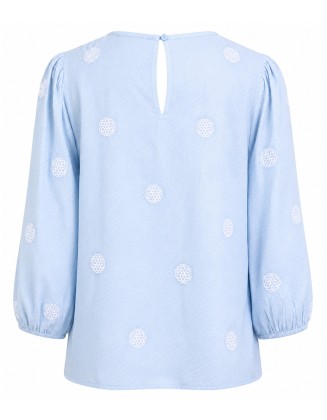 Sky Blue Ruffle Blouse