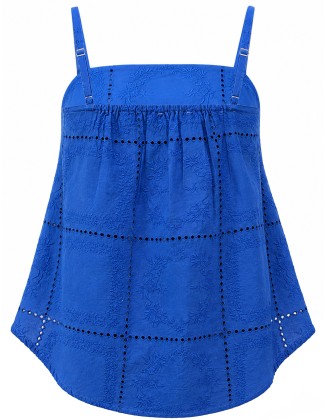 Royal Blue Embroidered Square Neck Cami Top