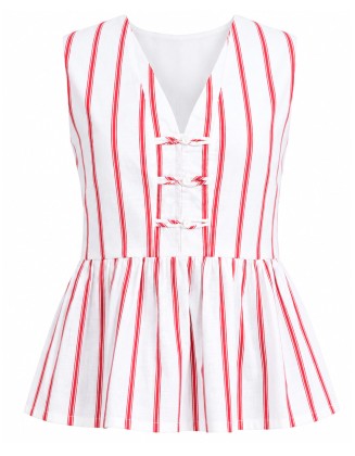 Sleeveless Striped Cotton Top