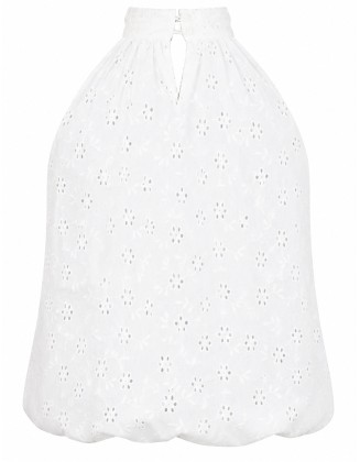White Eyelet Embroidered Skirt
