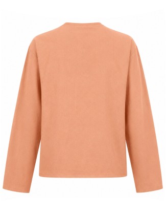 Camel Tie-Front V-Neck Top
