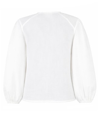 V Neck Full Sleeve White Top
