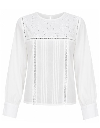 Embroidered Lace Insert Top
