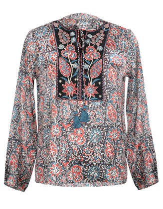Printed Embroidered Full Sleeve Blouse