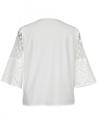 Top with Self Textured Fabric and Embroidered