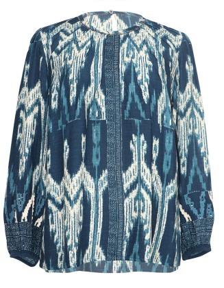 Embroidered Border Print Top