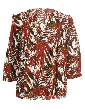 Tropical Print Top with Frill