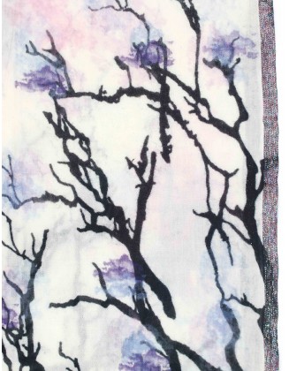 Tree Print Wool Scarf