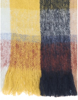 Yarn Dyed Wool Blend Fluffy Scarf