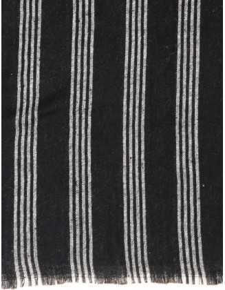 Yarn Dyed Striped Scarf with Raw Edges