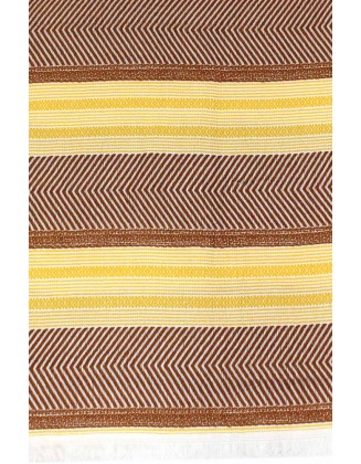 Stripe Scarf With Raw Fringes