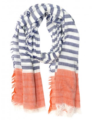 Striped Scarf with row fringes
