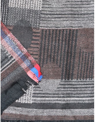 Jacquard Stripe woven scarf in melange look