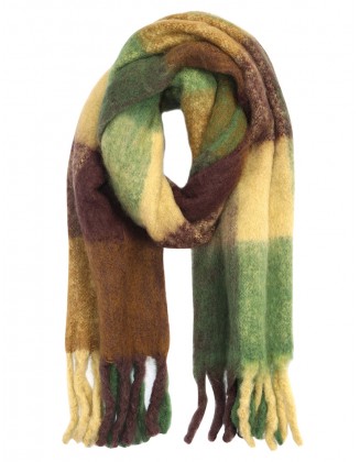 Multi Color Fluffy Scarf With Knotted fringes