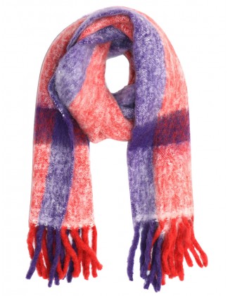 Fluffy Scarf With Knotted fringes