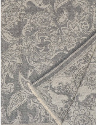 Paisley Jacquard Scarf With Row fringes