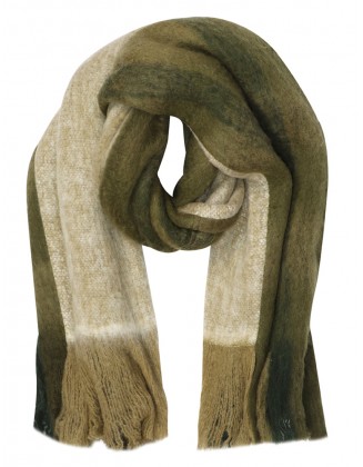 Mix & Match Wool Blend Fluffy Scarf with Knotted Fringes