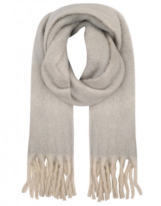 Melange Look Wool Blend Scarf with Bumbles