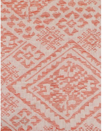 Geometrical Jacquard Foulard Scarf With Row fringes