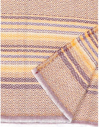 Stripe Jacquard  Scarf With Row fringes