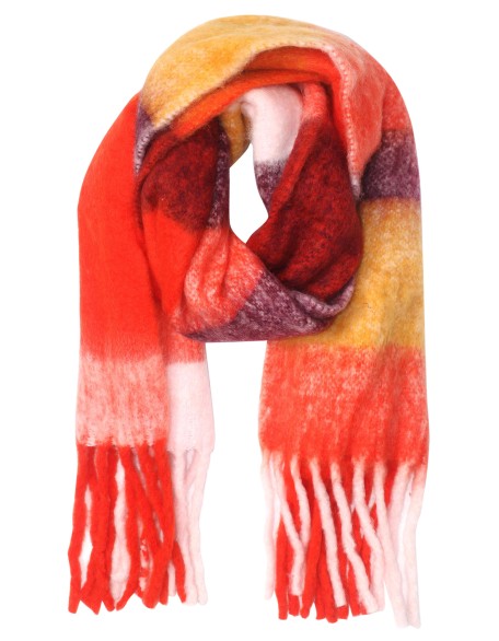 Red & White Fluffy Scarf