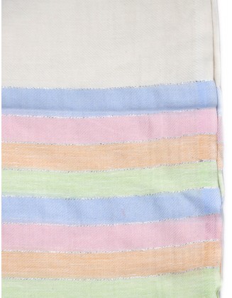 Stripe Scarf Raw with Fringes