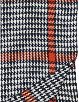 Houndstooth Scarf With Row Fringes